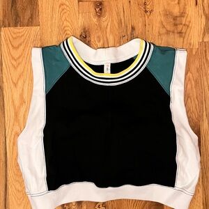 Anthropologie Black, White & Teal Colorblock Tank Top